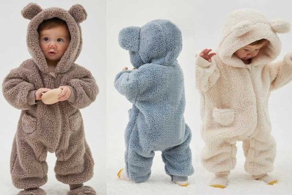 rs 149 bear design long-sleeve baby jumpsuit thespark shop